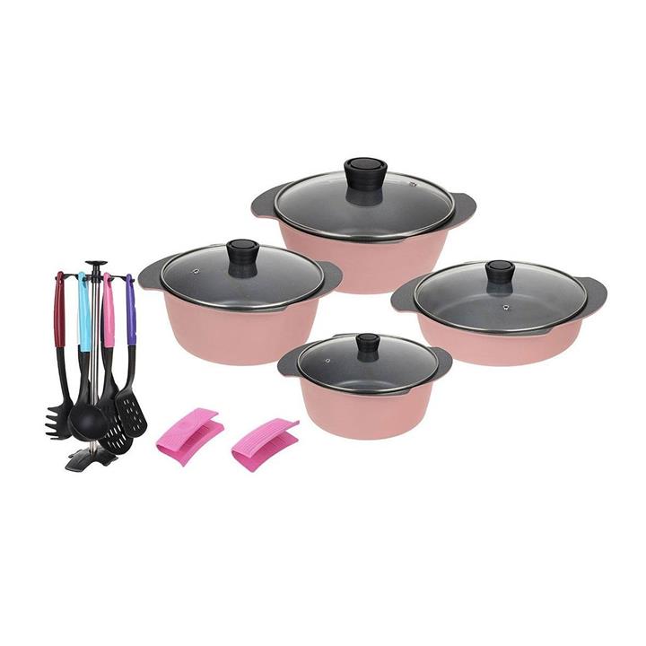 سرویس پخت و پز 17 پارچه تکنو مدل پروانه TecnoZarf Parvane Cookware Set 17 Pcs